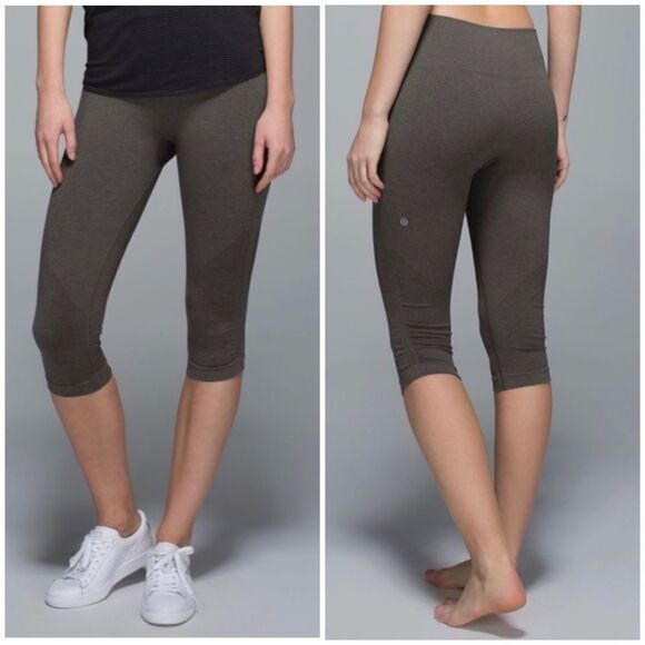 Lululemon In The Flow Crop ll Leggings- Dark Grey/ Size 12 - Picture 1 of 8